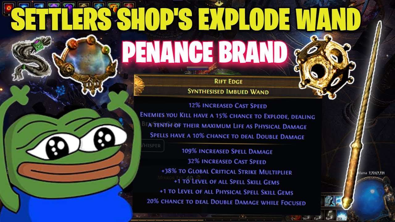 MIRROR CRAFTING OUR SETTLERS SHOP PENANCE BRAND EXPLODE WAND [Path of Exile 3.25 Settlers]